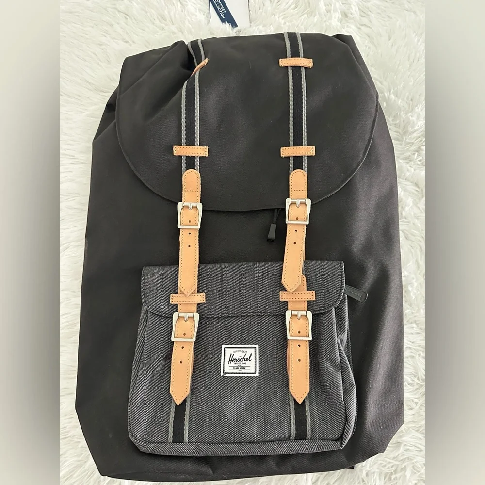 Nwt The Herschel Supply Co‎ Offset Lil Amer Blk/Denim Backpack
